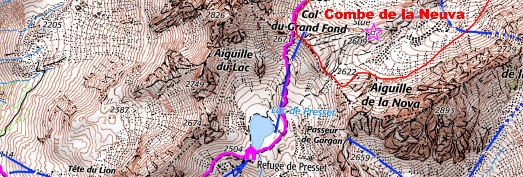 zone bivouac de la Combe de la Neuva